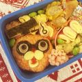 natsukonb's cooksnap of when they made 妖怪ウォッチ うんちく魔 キャラ弁.