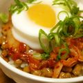 モーリーママ's cooksnap of when they made ランチに簡単！　温玉キムチ納豆丼.