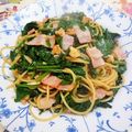 卯月のうさぎ２０１４'s cooksnap of when they made ざくざく胡桃とほうれん草のパスタ.