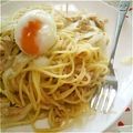 memo･'s cooksnap of when they made 即席☆ツナ缶で☆温玉のせ冷製パスタ☆.
