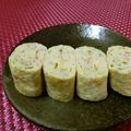赤い電話's cooksnap of when they made 青のりとカニカマの玉子焼き.