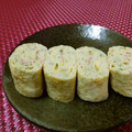 赤い電話's cooksnap of when they made 青のりとカニカマの玉子焼き.
