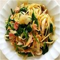 はっぴーくっきー's cooksnap of when they made ほうれん草とベーコンのスパゲティ.