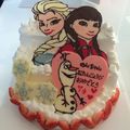 そうままま's cooksnap of when they made 誕生日ケーキ☆アナと雪の女王デコチョコ.