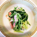 ヒマワリひまわり's cooksnap of when they made みず菜とハムのおひたし☆ごま油風味.