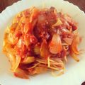 ほもい's cooksnap of when they made 簡単ベーコンと玉ねぎのトマトソースパスタ.