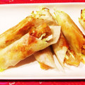 kikika屋's cooksnap of when they made リメイク☆とんかつで焼き春巻き.