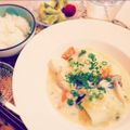momo蔵's cooksnap of when they made 豚肉の白菜ロール味噌クリーム煮.
