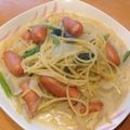 ＊amor＊'s cooksnap of when they made フライパンonly☆豆乳スープスパ★☆.