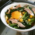 rodyboy1's cooksnap of when they made 簡単☆ほうれん草の巣ごもり卵どんぶり.