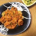 Ny@cO's cooksnap of when they made トマトソース味ミートボールパスタ.