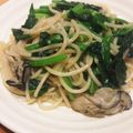 ﾌｧﾙ's cooksnap of when they made カキとほうれん草のバター醤油パスタ.