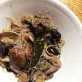 にしだぁ's cooksnap of when they made 我が家の味♪あさりと豚肉と小松菜の炒め♪.