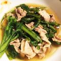 0chan777's cooksnap of when they made ＊春菊と豚肉の煮物＊.