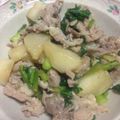 ナス8's cooksnap of when they made かぶと豚肉のニンニクバター醤油炒め.