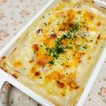 YUH♡ママ's cooksnap of when they made NEW★白菜とベーコンのあっさりグラタン.