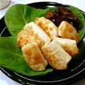 えリﾋﾟｮﾝ★'s cooksnap of when they made 餃子の皮でカニカマ＆タルタルミニ春巻き.