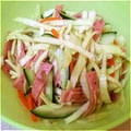 sakuration's cooksnap of when they made 給食再現のすし酢の甘酢和え.