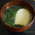 spitze's cooksnap of when they made ほうれん草と落とし卵の味噌汁.