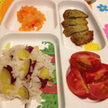 ポヨちママ's cooksnap of when they made 鶏そぼろとさつまいもの炊き込みご飯.
