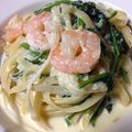 mumiち's cooksnap of when they made エビとホウレン草のクリームパスタ.