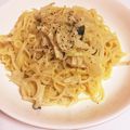 しほぽり's cooksnap of when they made 舞茸とタマネギの豆乳パスタ.