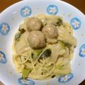 Andy♪'s cooksnap of when they made 鍋の残り物リメイク！鶏ごぼうつみれパスタ.