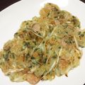 ayaakari's cooksnap of when they made もやしとエビのモチモチ焼き.