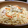 春風桃之介's cooksnap of when they made ＊豚肉とまいたけの和風パスタ＊.