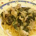 YUJIMOM's cooksnap of when they made 本格派！ほうれん草と鶏肉のクリームパスタ.