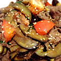 ぴぉたん's cooksnap of when they made 焼肉のタレで＊夏野菜と牛肉の大葉風味炒め.