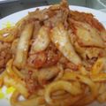 まりぃちゃん♪'s cooksnap of when they made 豚キムチうどん.