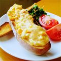 しじみごはん's cooksnap of when they made レンジでフワフワ☆卵&明太トースト.