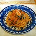 ぽんこ♡'s cooksnap of when they made カニとホウレン草のトマトクリームパスタ.
