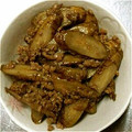 たかぼんぼん♪'s cooksnap of when they made ごぼうと挽肉の甘辛炒め.