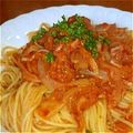 ☆ディル☆'s cooksnap of when they made ■アンチョビ＆たっぷり玉葱のトマトパスタ.