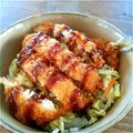 suzme's cooksnap of when they made ヘルシー！焼きアジフライのポン酢ソース丼.