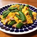 ☆ヤコちゃん☆'s cooksnap of when they made スナップエンドウと卵とベーコンの炒め物.