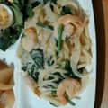 Kako's cooksnap of when they made エビとホウレン草のクリームパスタ.