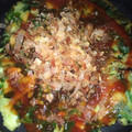 す1222's cooksnap of when they made 粉いらず！卵とほうれん草のお好み焼き風.