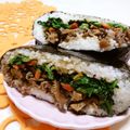 赤い電話's cooksnap of when they made おにぎらず！きのこと牛肉のサンドおにぎり.
