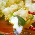 AyakoOOOOO's cooksnap of when they made 簡単おつまみ。クリチの大葉海苔巻き天ぷら.