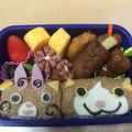 ka1o3's cooksnap of when they made 妖怪ウォッチ おいなり ジバニャン キャラ弁.