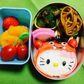 なるおっちいちかず's cooksnap of when they made キャラ弁☆節分鬼キティちゃんの全身立体弁.