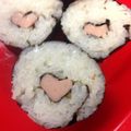 ららぼー's cooksnap of when they made ピンクハートの巻き寿司　キャラ弁.