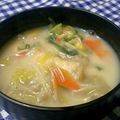 ナラベル's cooksnap of when they made ほっこり☆豆乳味噌汁.