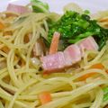 Rick_t's cooksnap of when they made 菜の花とベーコンのスパゲッティ.