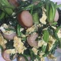 ココキキララ's cooksnap of when they made ホウレン草とベーコン卵炒め♪.