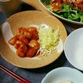 みほ1218's cooksnap of when they made 鶏モモ肉のカリカリ甘辛酢ソ−スかけ.