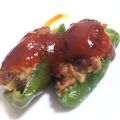 ＊みかりんこ＊'s cooksnap of when they made ピーマンのジューシー肉詰め.